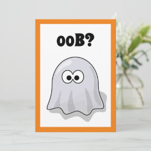Convite Fantasma Confuso Diz "Oob?" Desenho Animado Divert