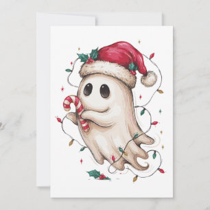 Convite Fantasma de Natal Chapéu do Papai Noel Cane de Açú