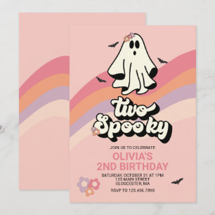 Convite Fantasma descolado de Halloween retrô Aniversário