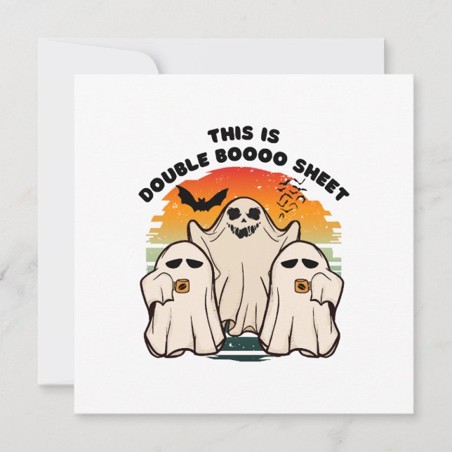Convite Fantasma Fantasia de Halloween Engraçado Boo (Frente)