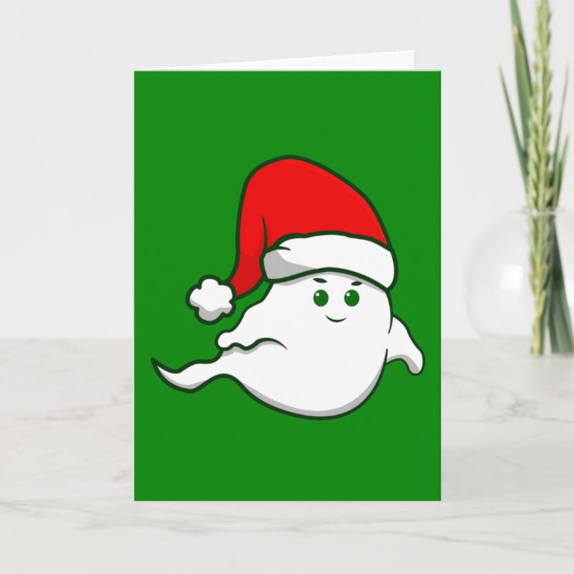 Convite fantasma feio do natal assustador sinistro verde (Frente)