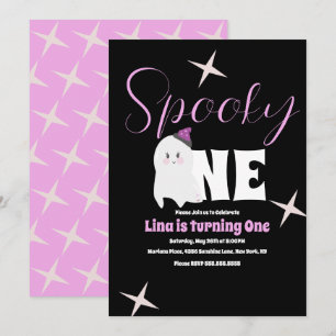 Convite Fantasma Fofo Aniversário de Halloween Assustador 