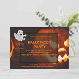 Convite Fantasma Fofo Assustador de Halloween
