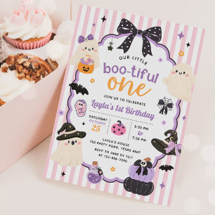 Convite Fantasma Fofo Little Boo Aniversário de 1 ano no H