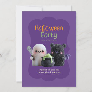 Convite Fantasma Fofo, Mas Doce Urso & Fantasma