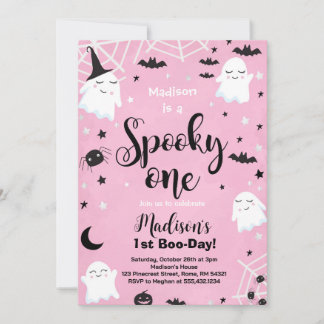 Convite Fantasma Ghost Bonito de Halloween Rosa Estragou U