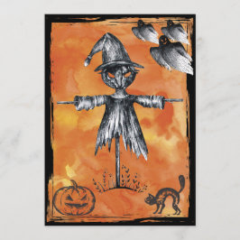 Convite Fantasma Negro do Halloween