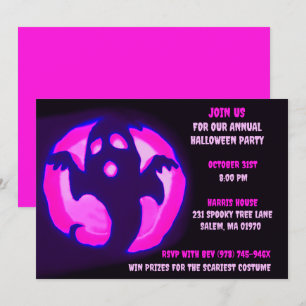 Convite Fantasma Preto Rosa Magrada Festa Ghorest de Hallo