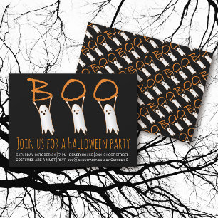 Convite Fantasmas bonitos da festa moderna de Halloween