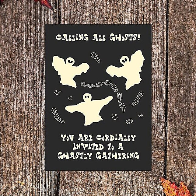 Convite Fantasmas cremosos - Festa de Halloween. (Criador carregado)