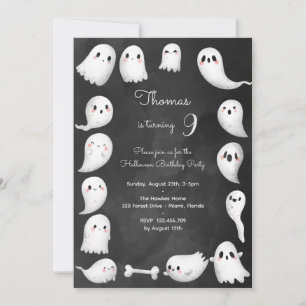 Convite Fantasmas de Halloween assustam festa de aniversár