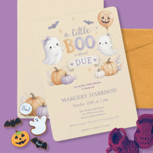 Convite Fantasmas de Halloween Chuvinha de Bebê Little Boo