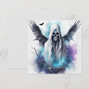 Convite Fantasmas de Halloween Misteriosos - Arte em Aquar