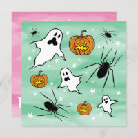 Fantasmas do Halloween, Pumpkins e aranha personal