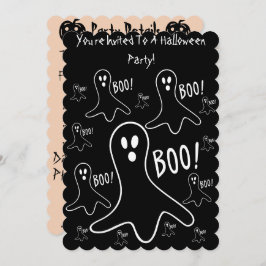 Convite fantasmas engraçados gritando duas festas de hallo