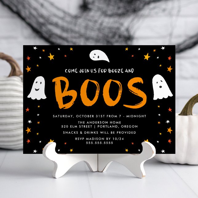 Convite Fantasmas Flutuantes Boos e Festa de Booze Hallowe (Criador carregado)