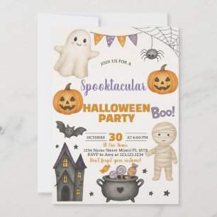 Convite Fantasmas, Pumpkins e Figurume Bash Invite
