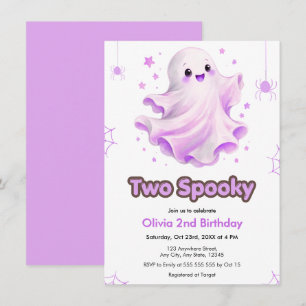 Convite Fantasmas Roxos Dois Aniversário Assustador de Hal