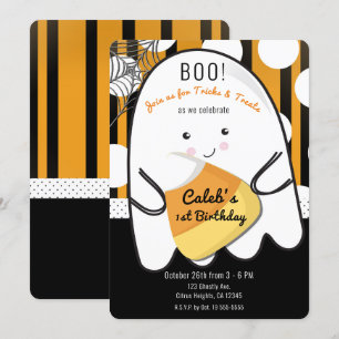 Convite Fantasminha Bonito Boo Festa de Aniversário das Cr