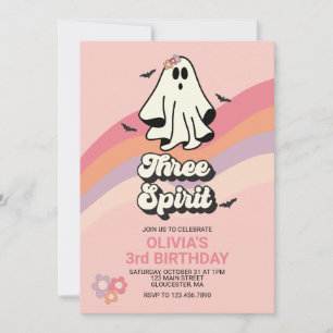 Convite fantástico Espírito retrô Halloween Três Espíritos