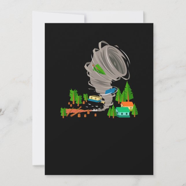 Convite Fantástico Tornado e Chasers de Tempestade (Frente)