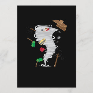 Convite Fantástico Tornado e Tempestade perseguindo