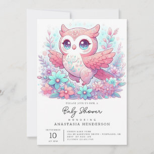 Convite Fantasy Adorable Owl Chá de fraldas