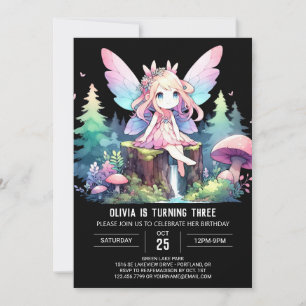 Convite Fantasy Design Fairy Birthday