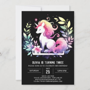 Convite Fantasy Elegant Horse Birthday