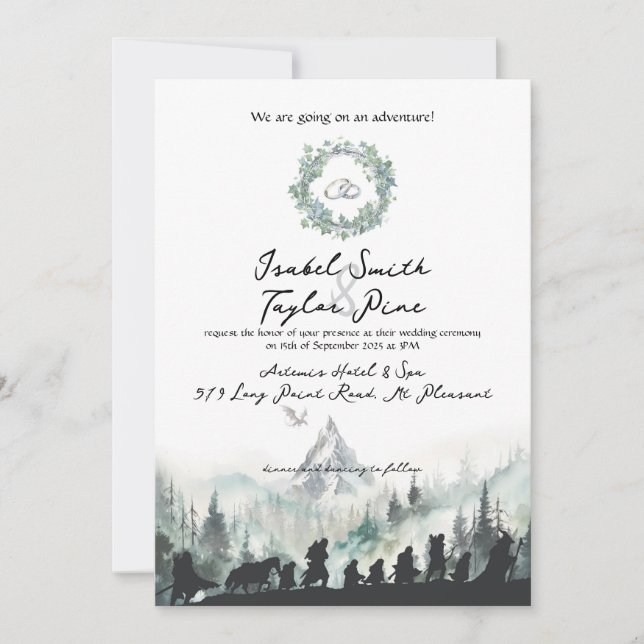 Convite Fantasy Elvish Wedding Invitation (Frente)