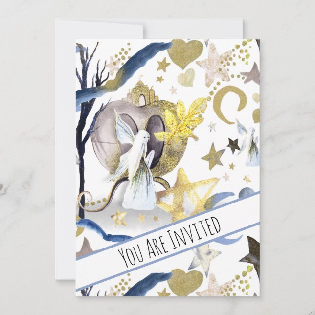 Convite *~* Fantasy Fairy Chá de fraldas Convide Lua (Frente)