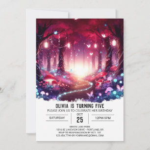 Convite Fantasy Glossodo Woodland Digital Birday