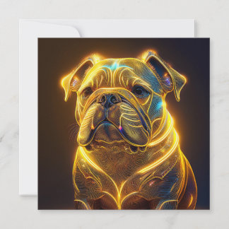 Convite Fantasy Image Neon Yellow English Bulldog