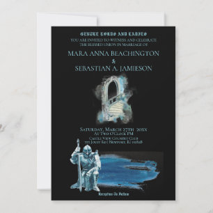 Convite *~* Fantasy Medieval Knight Castle Stairs Casament