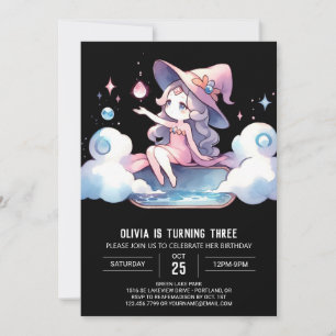 Convite Fantasy Minimalist Wizard Birthday
