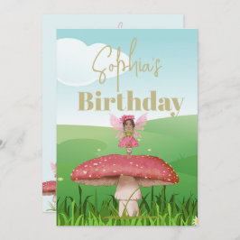 Convite Fantasy Mushroom Fairy Birthday