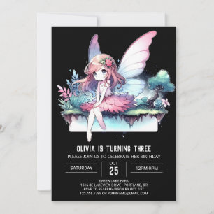 Convite Fantasy Whimsy Fairy Birthday