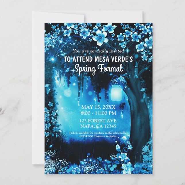 Convite Fantasy Woodland Encantada Dança de Baile de forma (Frente)