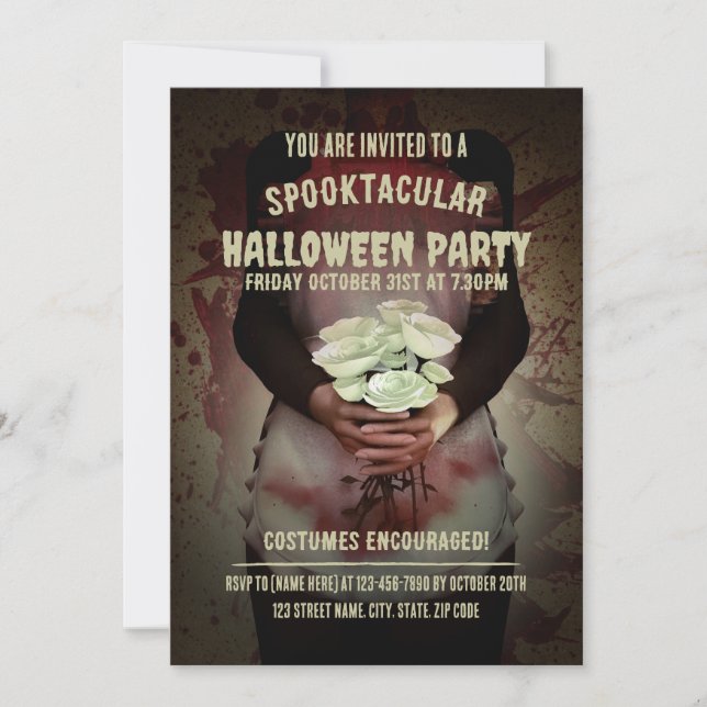 Convite Farda de empregada doméstica sangrenta. Festa de H (Frente)