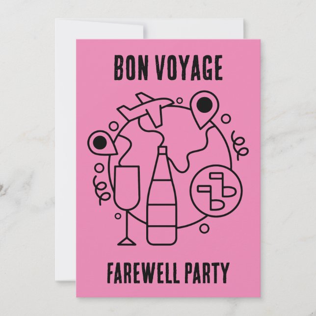 Convite Farewell Bon Voyage Party (Frente)