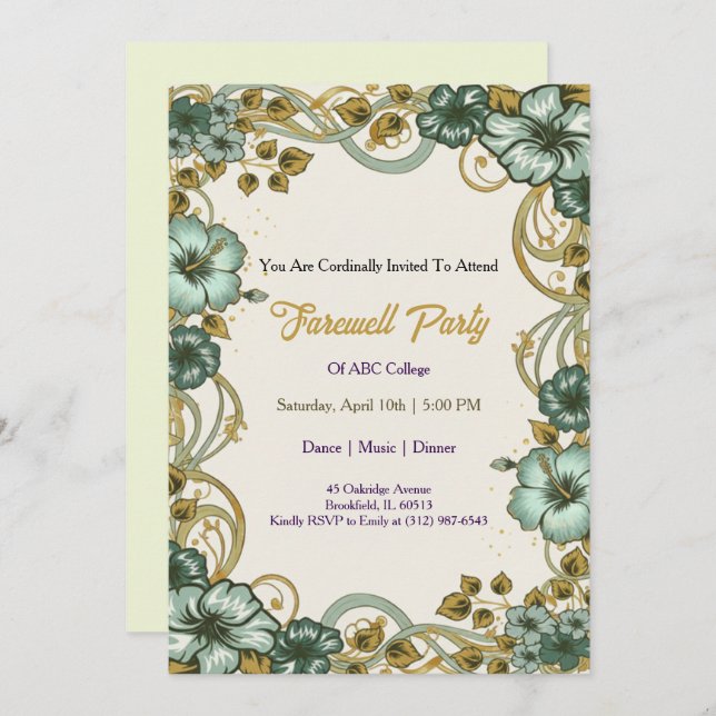 Convite Farewell Invitation Template (Frente/Verso)