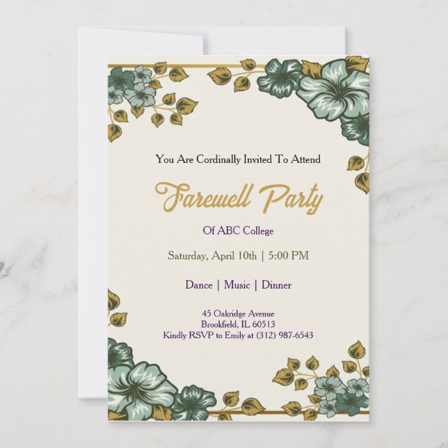 Convite Farewell Invitation Template Goodbye Party Invitat (Frente)