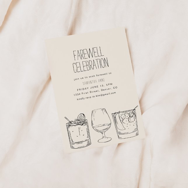 Convite Farewell Moving Retirement Party Convida Bebidas (Criador carregado)