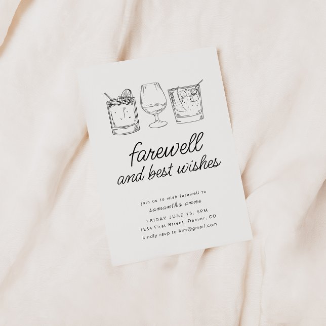 Convite Farewell Moving Retirement Party Convida Bebidas (Criador carregado)