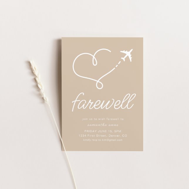 Convite Farewell Moving Retirement Party Convide com Avião (Criador carregado)