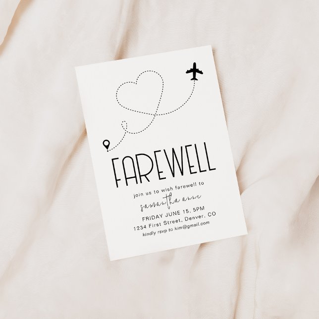 Convite Farewell Moving Retirement Party Convide com Avião (Criador carregado)