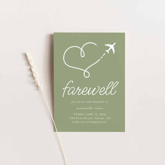 Convite Farewell Moving Retirement Party Convide com Avião (Criador carregado)