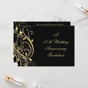 Convite Farinha Black Gold Florescer 50º Aniversário