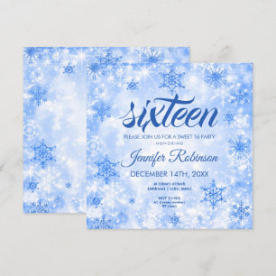 Convite Farinha de 16 Glitter Blue