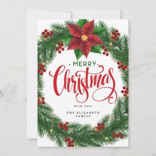 Convite Farinha moderna, folhagem mínima Natal Holida